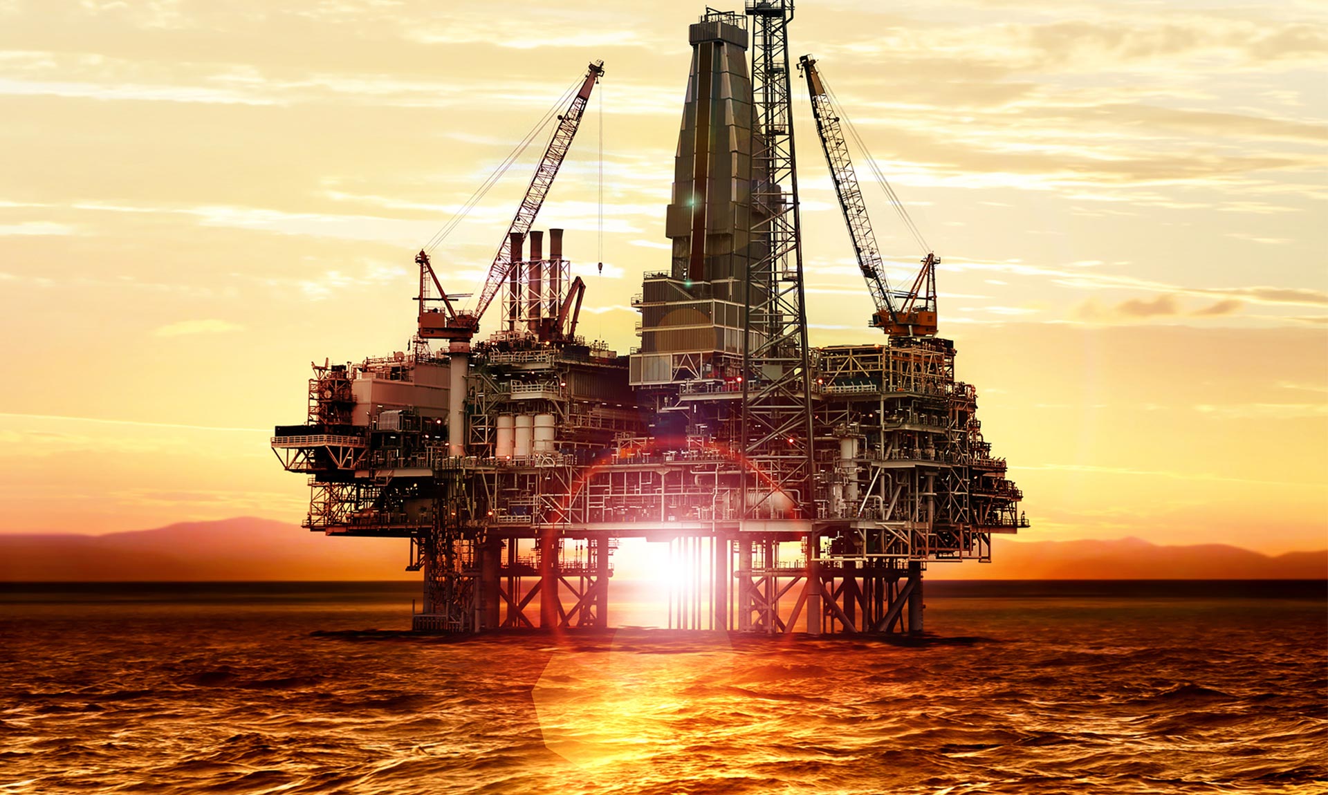 An oil rig from a distance